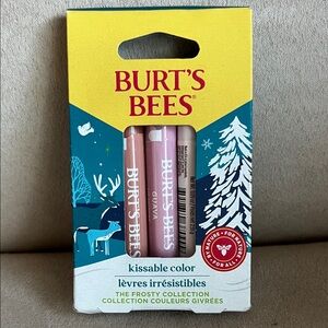 New Burt's Bees Kissable Color Lip Balm Trio - The Frosty Collection